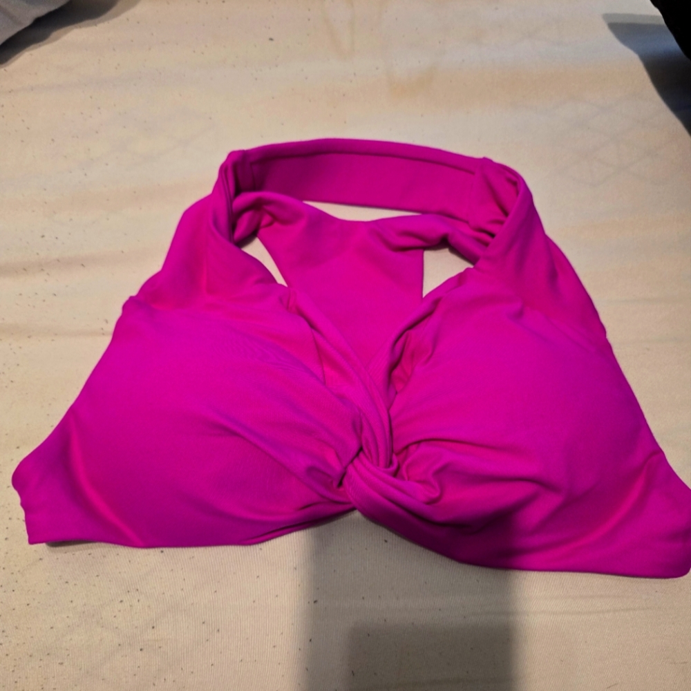 Vibrant Pink Halter Sports Bra